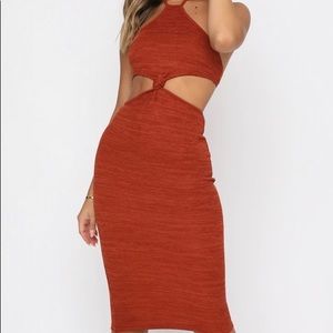 White Fox Boutique Break My Stride MIDI Dress - XS